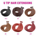 Extensions naturelles de cheveux de bout droit d&#39;ongle d&#39;U